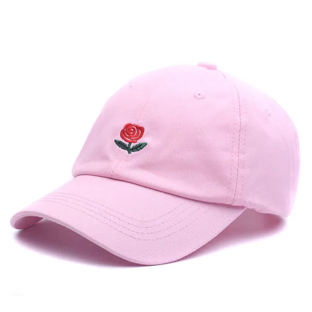 100% Cotton Rose embroidery hat black cap Blank snapback hip hop dad cap designer hats men women Visor hat skateboard gorra bone