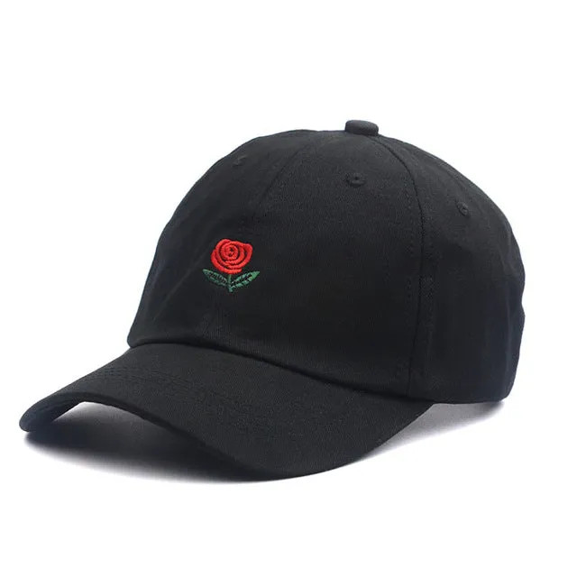 100% Cotton Rose embroidery hat black cap Blank snapback hip hop dad cap designer hats men women Visor hat skateboard gorra bone