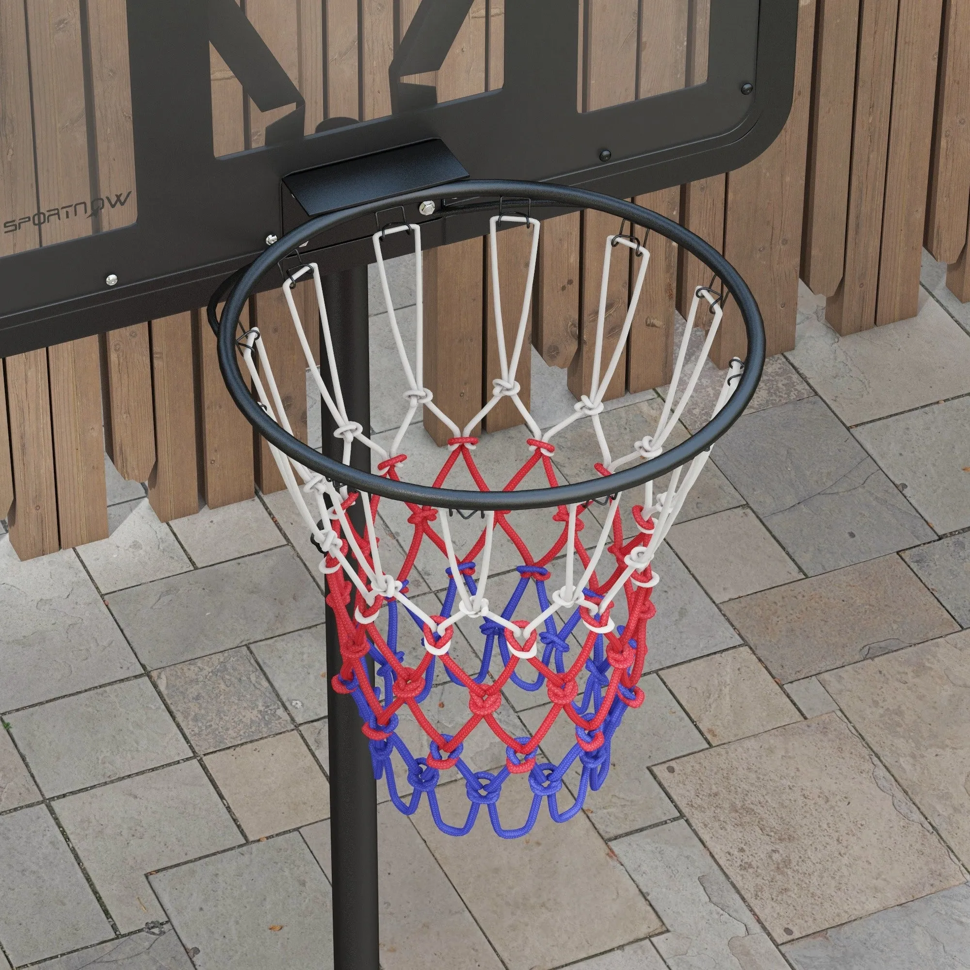 1.7-2.3m Basketball Hoop and Stand w/ Weighted Base, Wheels - Black