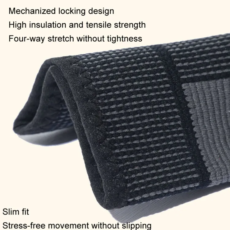 1pair Anti-Slip Compression Straps Keep Warm And Lengthen Knee Pads, Size: L(Plus Velvet Orange)