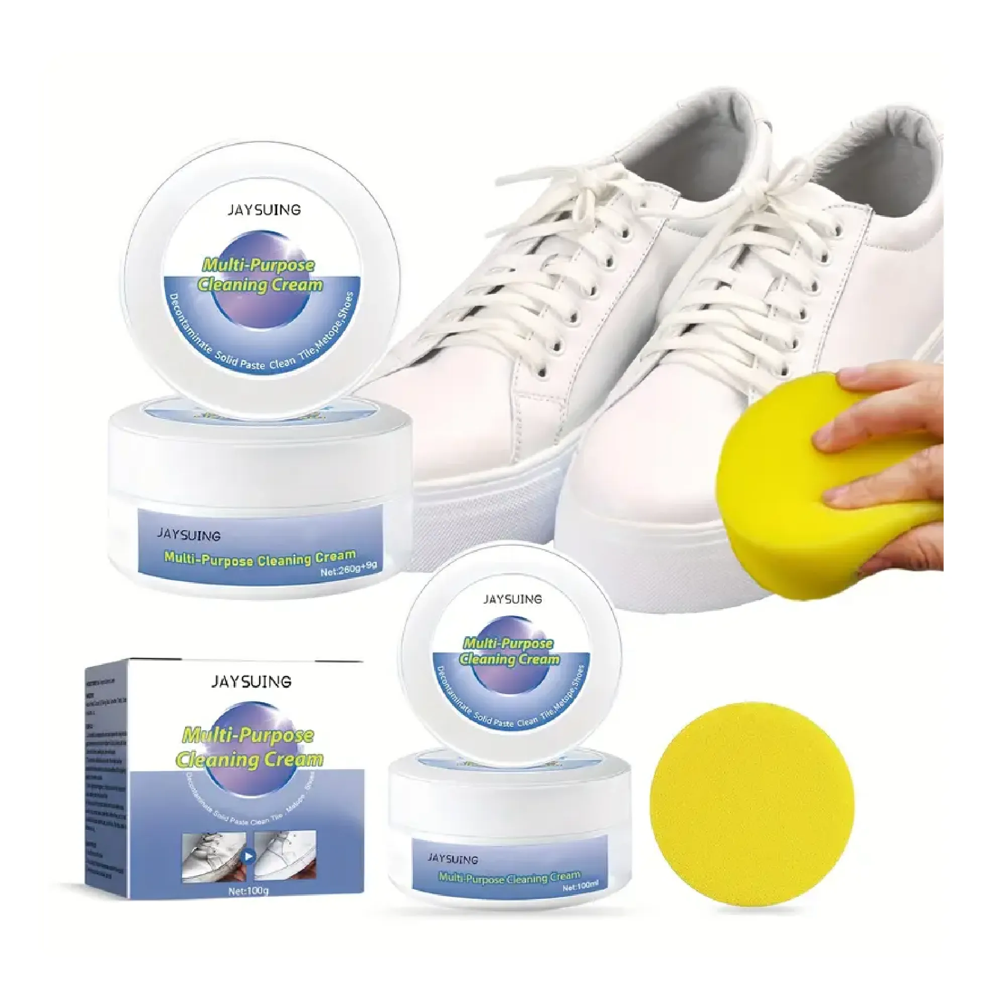 1pc, Multipurpose Cleaning Cream, Shoe Cleaner, Leather Shoes Brightening Cream, Multipurpose White Shoe Cleaning Cream For Cleaning, Whitening, Brightening, To Remove Stains, Dirts, Cleaning Supplies, Household Gadgets, Ready For School