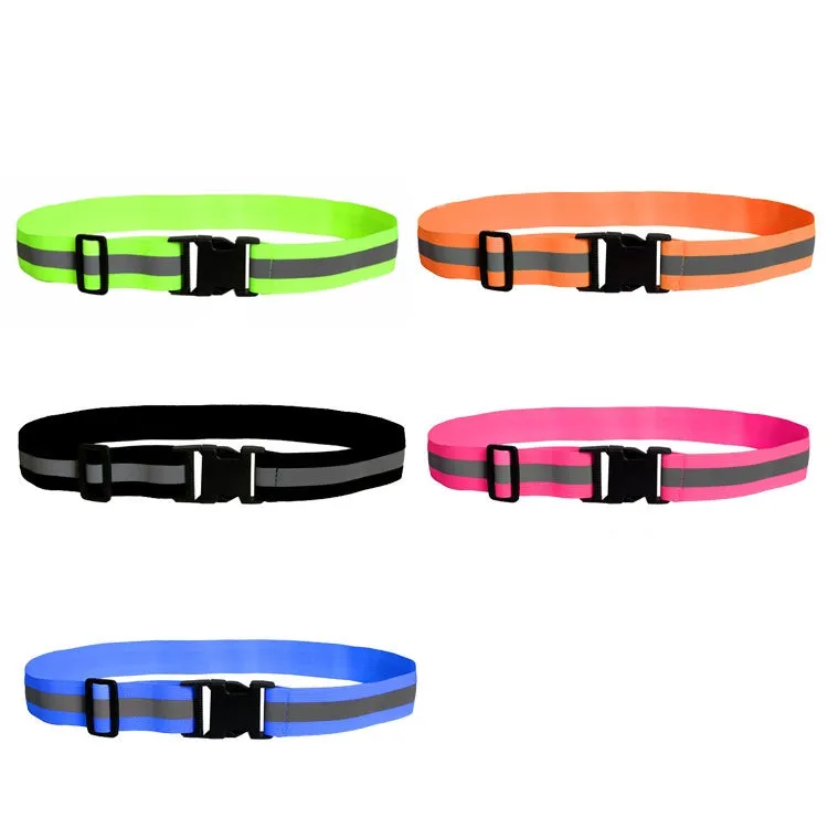 3 PCS Outdoor Adjustable Night Running And Cycling Reflective Waistband, Specification: 4cm Width(Green)