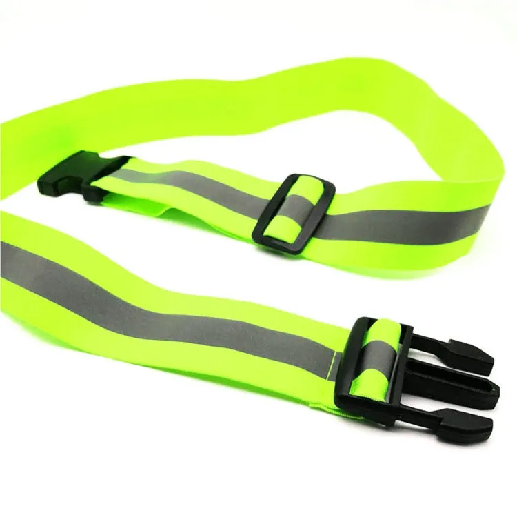 3 PCS Outdoor Adjustable Night Running And Cycling Reflective Waistband, Specification: 4cm Width(Green)