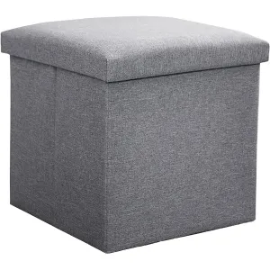 38CM Storage Ottoman Cube Foot Rest-Grey