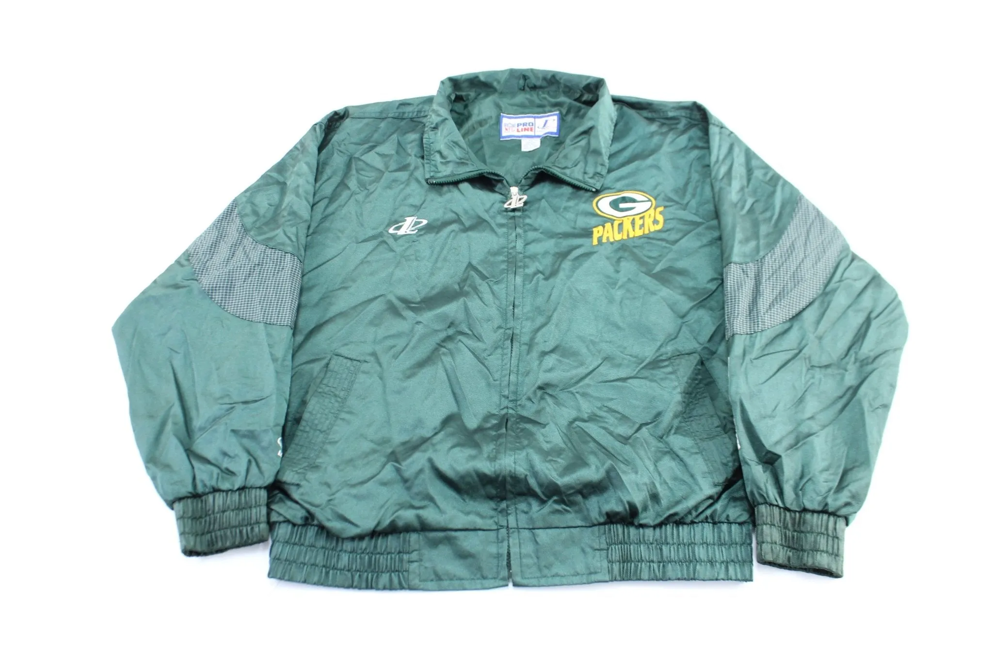 90's Green Bay Packers Embroidered LogoAthletic Zip Up Jacket