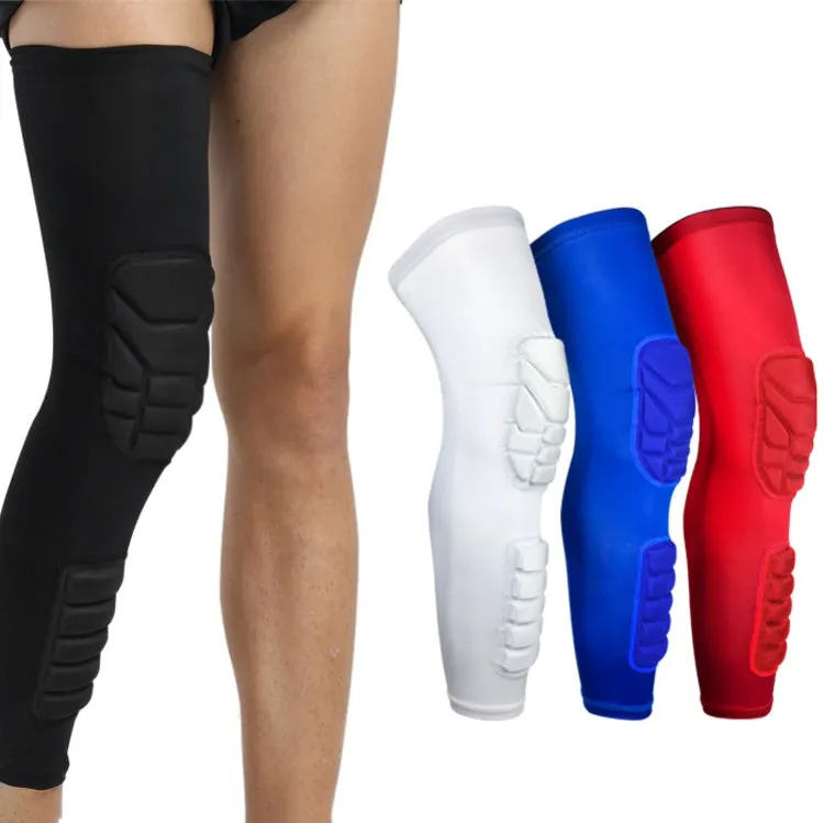 A Pair  Extended Sports Knee Pads Thigh and Calf Cover Outdoor Climbing Football Basketball Riding Protective Gear, Specification: M (White)