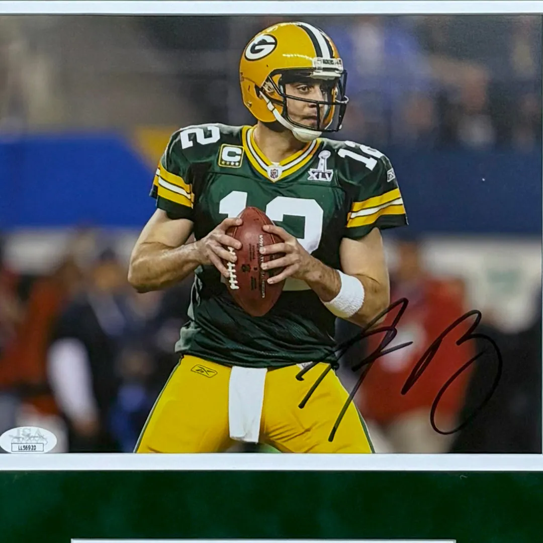 Aaron Rodgers Hand Signed & Framed Green Bay Packers 8x10 Football Photo