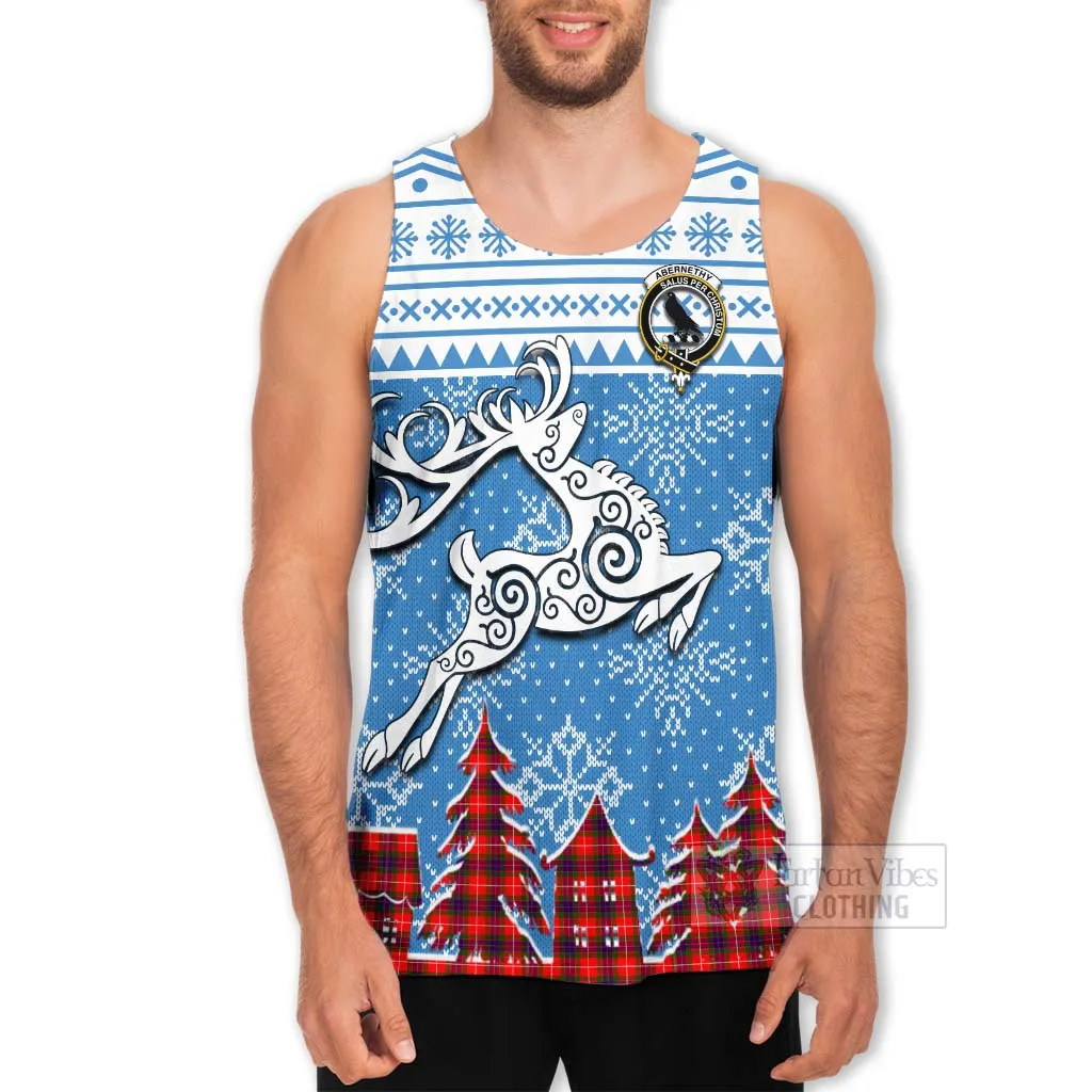 Abernethy Clan Christmas Men's Tank Top Celtic Reindeer Style