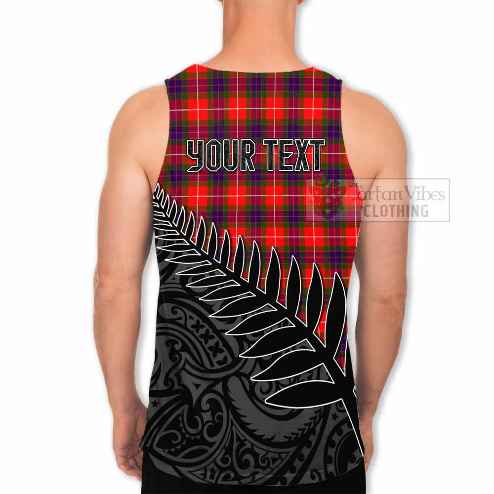 Abernethy Crest Tartan Men's Tank Top with New Zealand Silver Fern Half Style