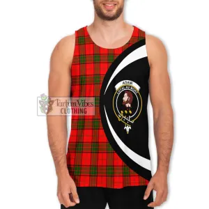 Adair Tartan Men's Tank Top with Family Crest Circle Style