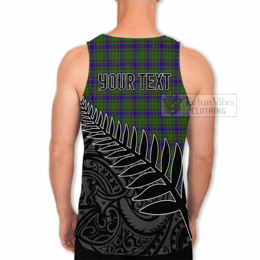 Adam Crest Tartan Men's Tank Top with New Zealand Silver Fern Half Style