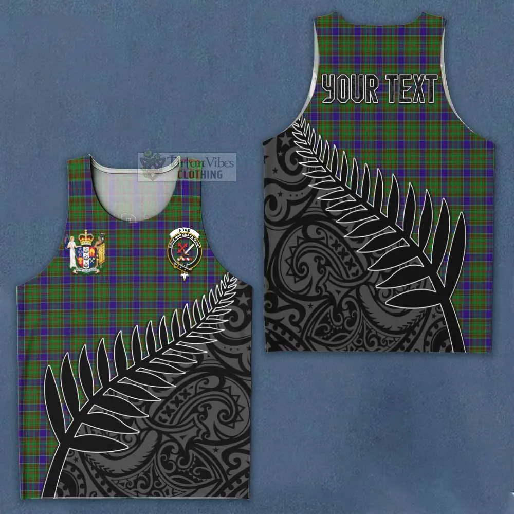 Adam Crest Tartan Men's Tank Top with New Zealand Silver Fern Half Style