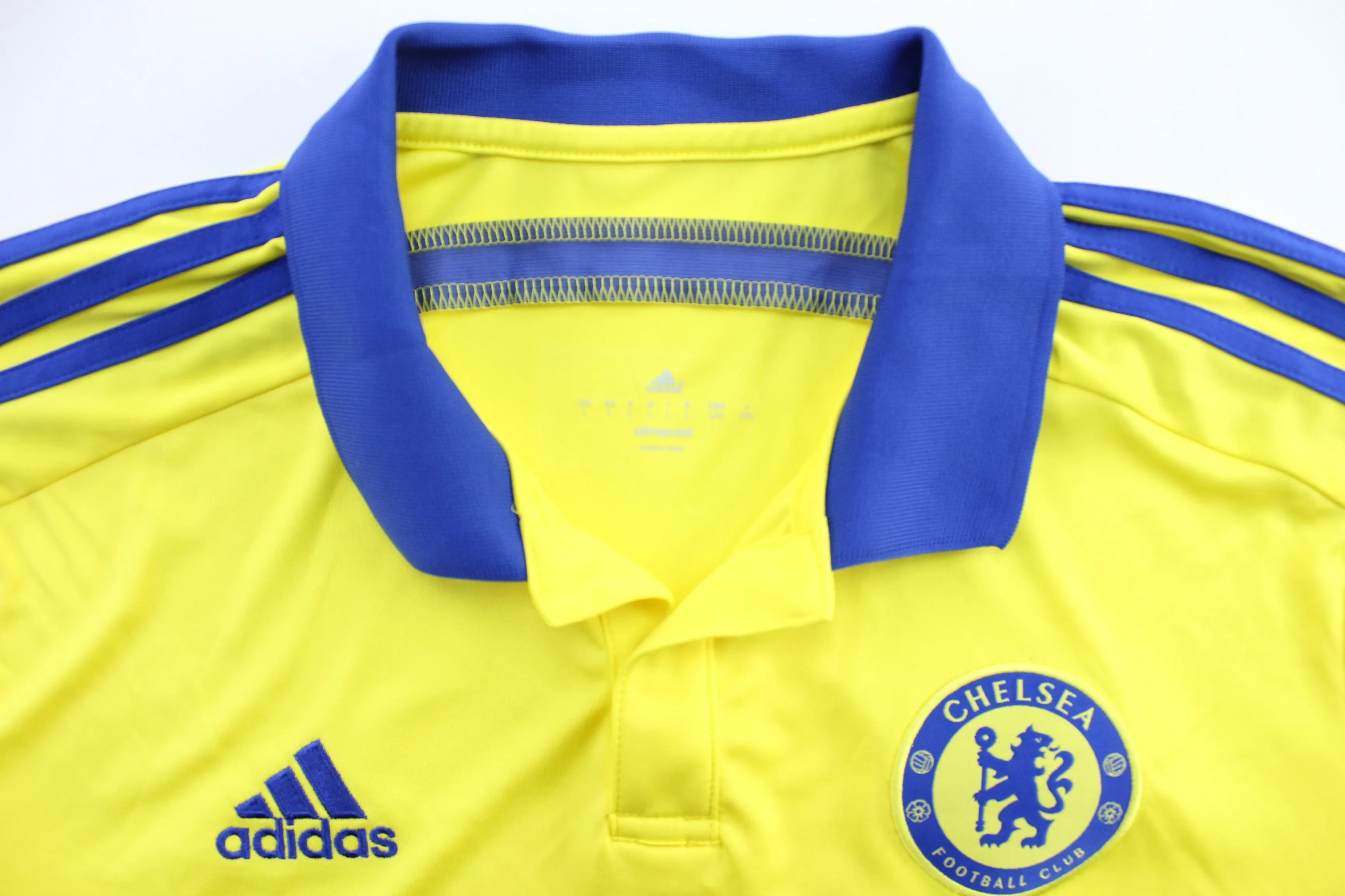 Adidas Embroidered Logo Chelsea Football Club Striped Soccer Jersey