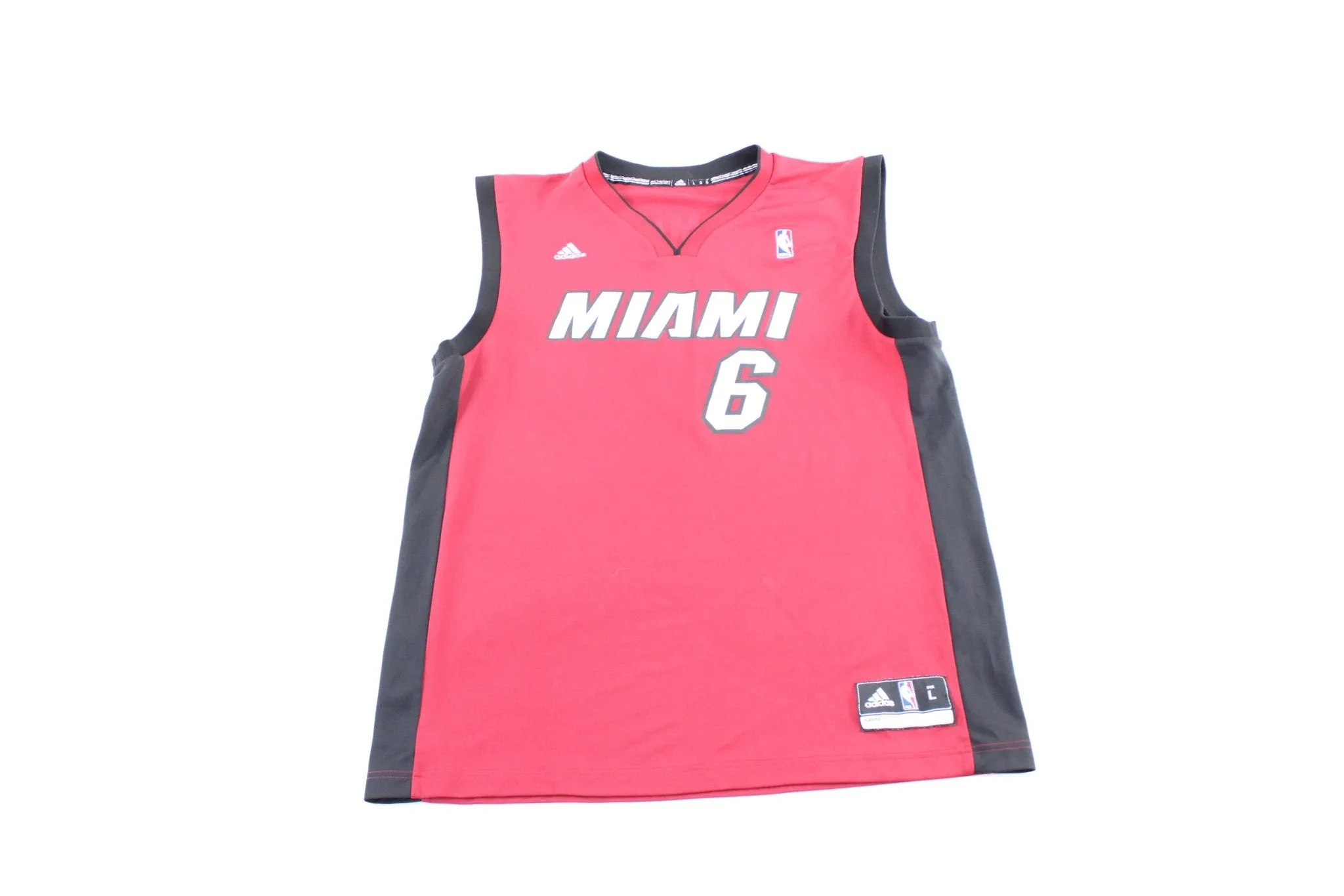 Adidas Embroidered Logo Miami Heat Lebron James Basketball Jersey