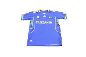 Adidas Embroidered Logo Tanzania Striped Soccer Jersey