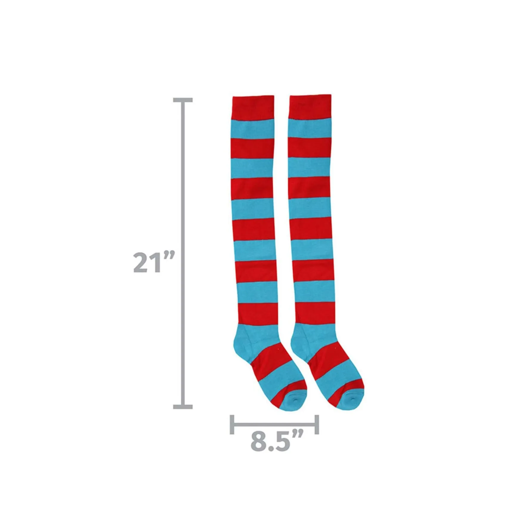 Adult Dr. Seuss Thing 1 & 2 Stripped Knee High Socks