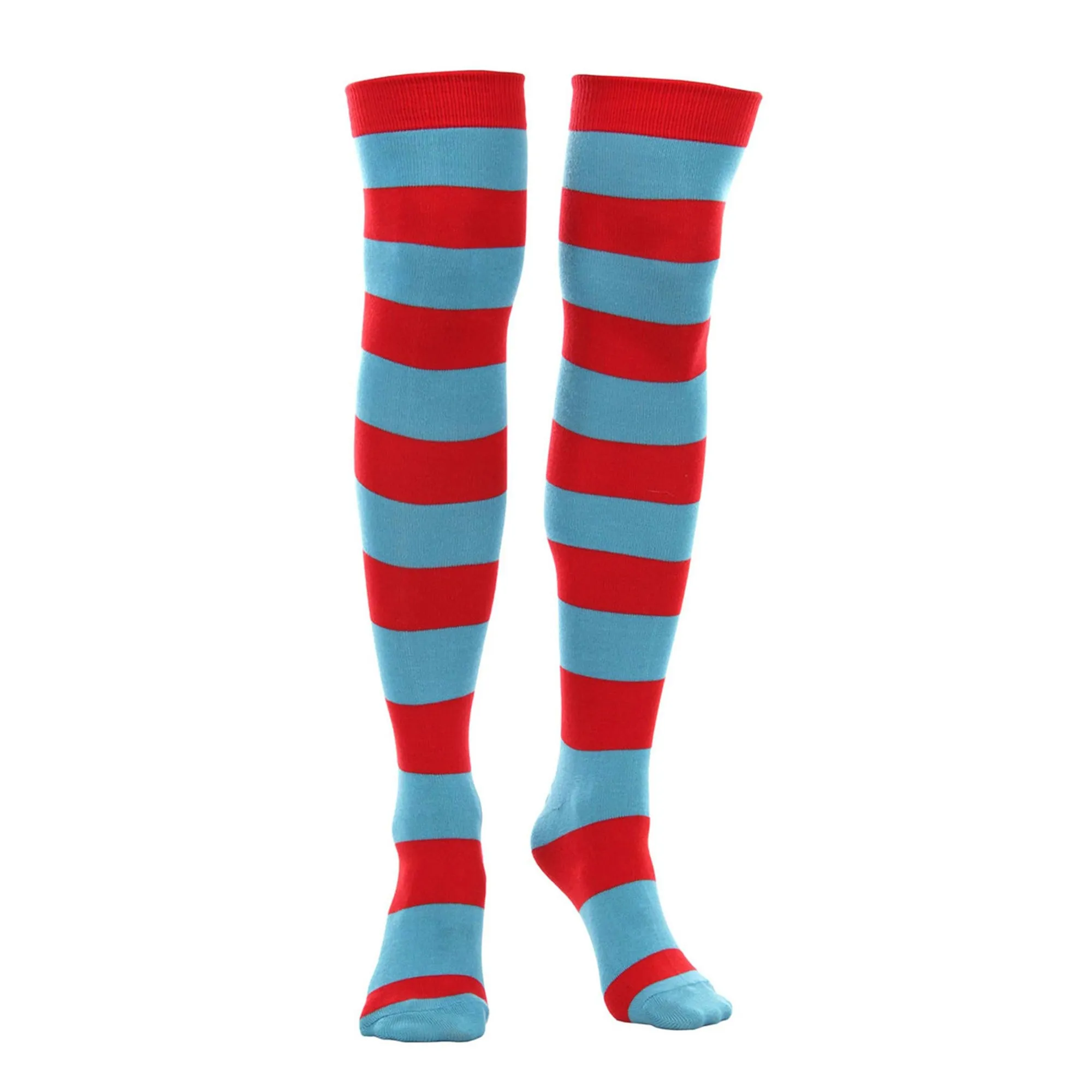 Adult Dr. Seuss Thing 1 & 2 Stripped Knee High Socks