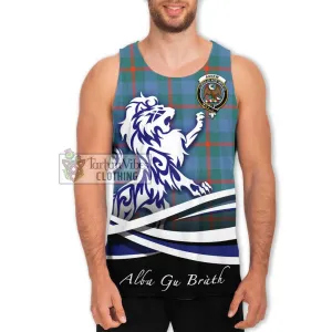 Agnew Ancient Tartan Men's Tank Top with Alba Gu Brath Regal Lion Emblem