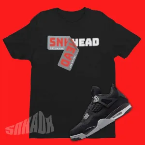 Air Jordan 4 Black Canvas Matching Sticker Shirt