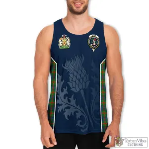 Aiton Tartan Men's Tanks Top with Family Crest and Scottish Thistle Vibes Sport Style