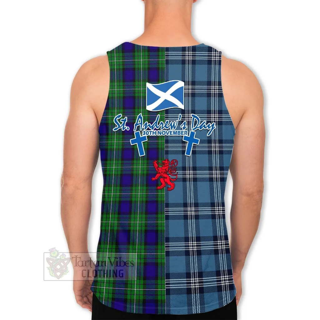 Alexander Tartan Men's Tank Top Happy St. Andrew's Day Half Tartan Style