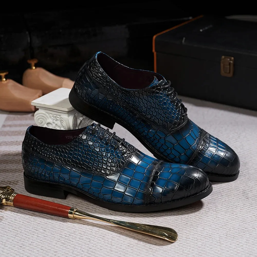 Alligator Pattern Genuine Leather Shoes