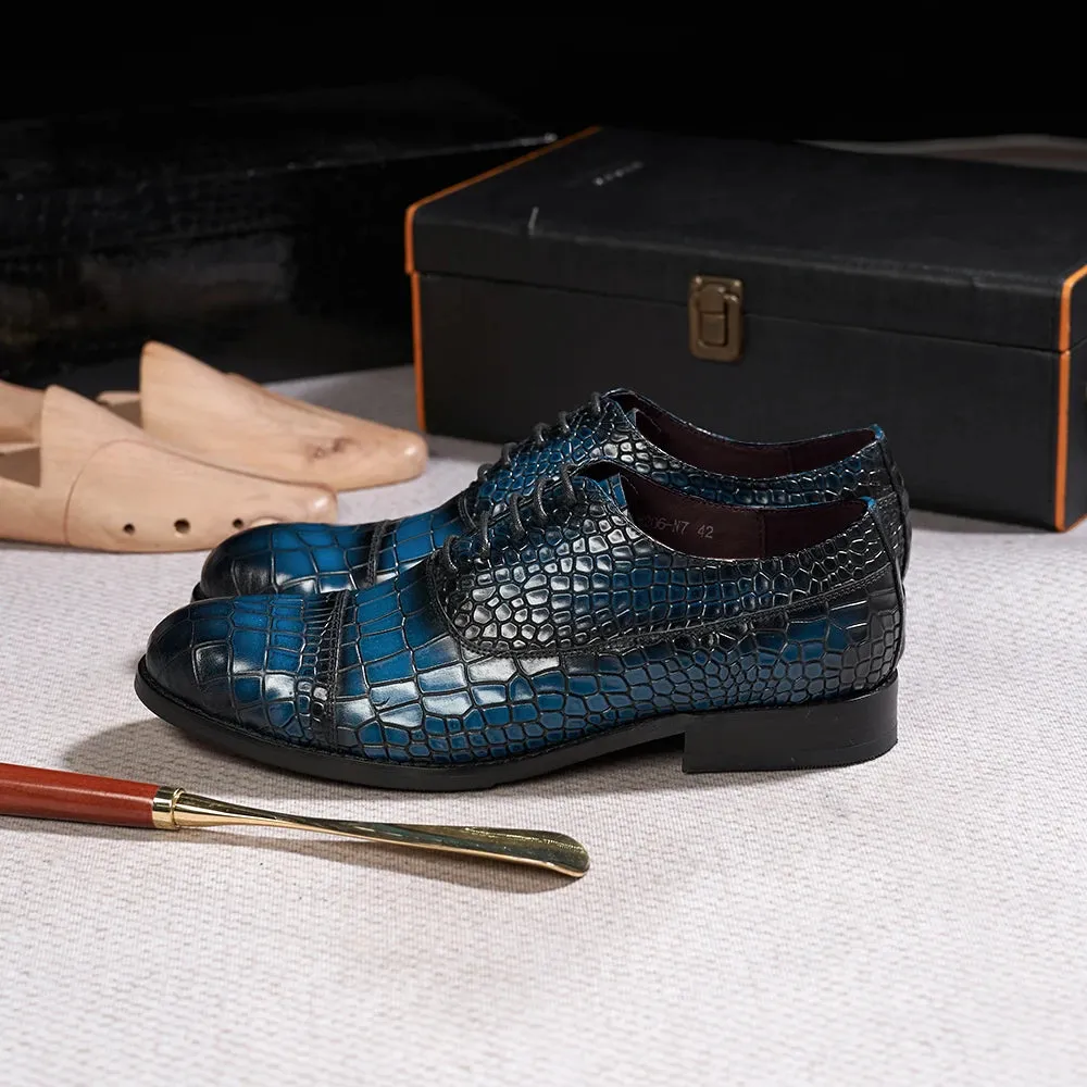 Alligator Pattern Genuine Leather Shoes