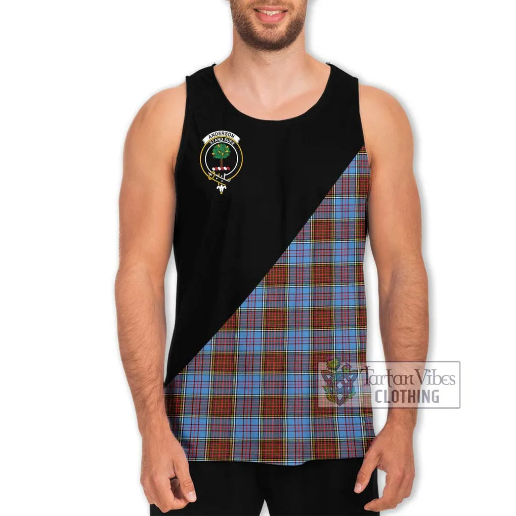 Anderson Modern Tartan Men's Tank Top with Family Crest and Military Logo Style