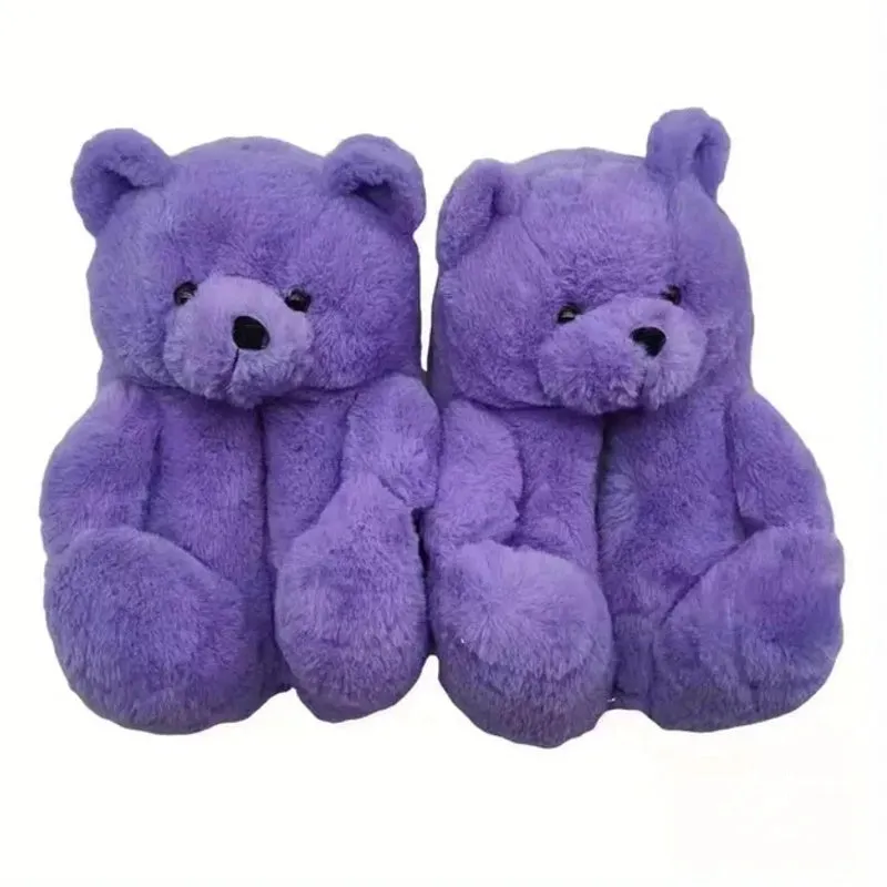 Animal Slippers Cute Bear Plush Slippers Indoor House Cartoon UGG Style