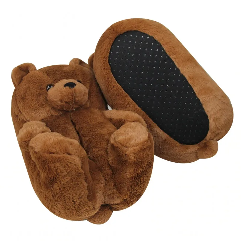 Animal Slippers Cute Bear Plush Slippers Indoor House Cartoon UGG Style