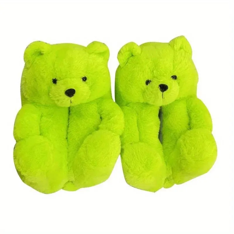 Animal Slippers Cute Bear Plush Slippers Indoor House Cartoon UGG Style