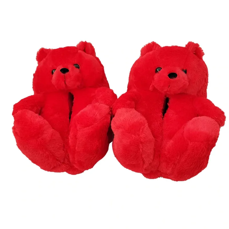 Animal Slippers Cute Bear Plush Slippers Indoor House Cartoon UGG Style