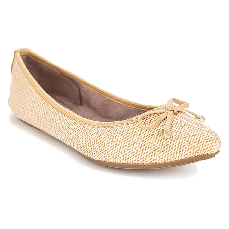 ANNIE Ballet Flat Shoes - Natural Raffia