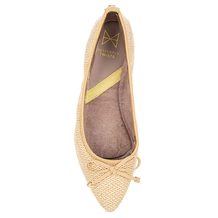 ANNIE Ballet Flat Shoes - Natural Raffia