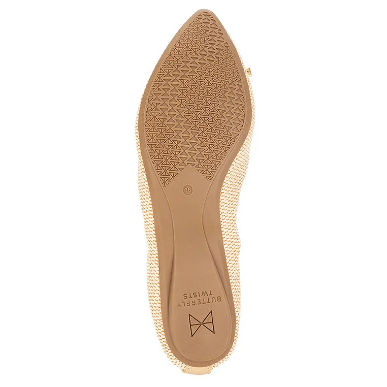 ANNIE Ballet Flat Shoes - Natural Raffia