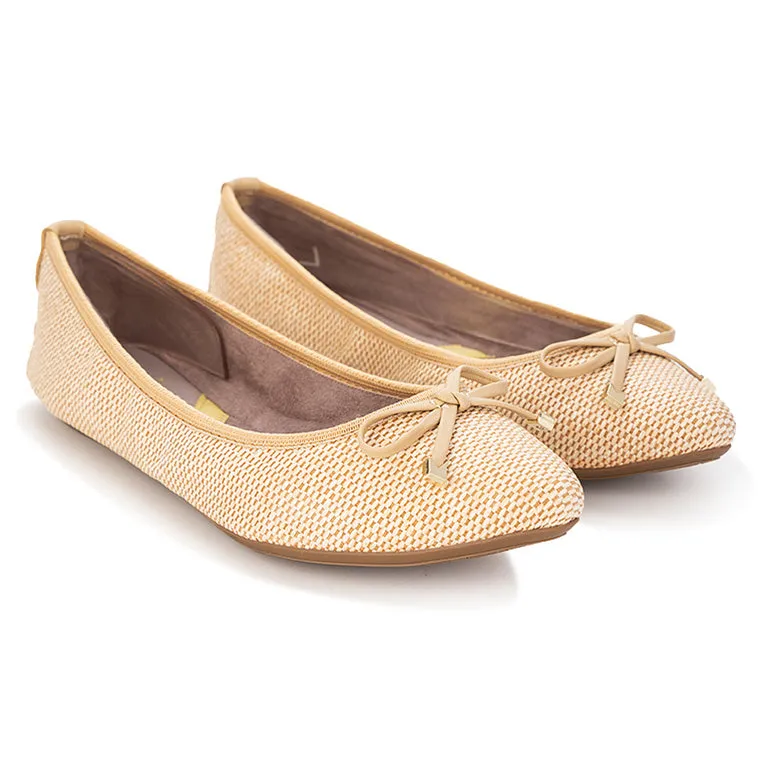 ANNIE Ballet Flat Shoes - Natural Raffia