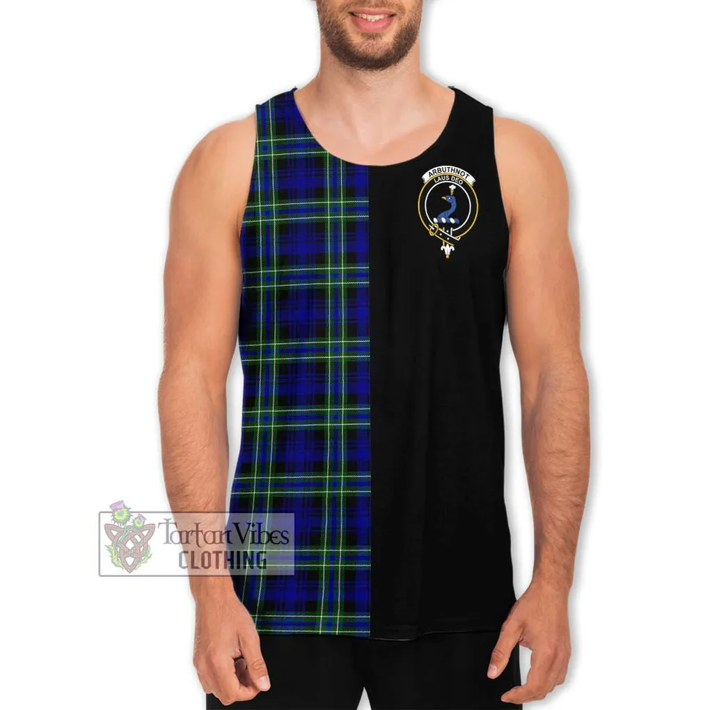 Arbuthnot Modern Tartan Men's Tank Top with Family Crest and Half Of Me Style