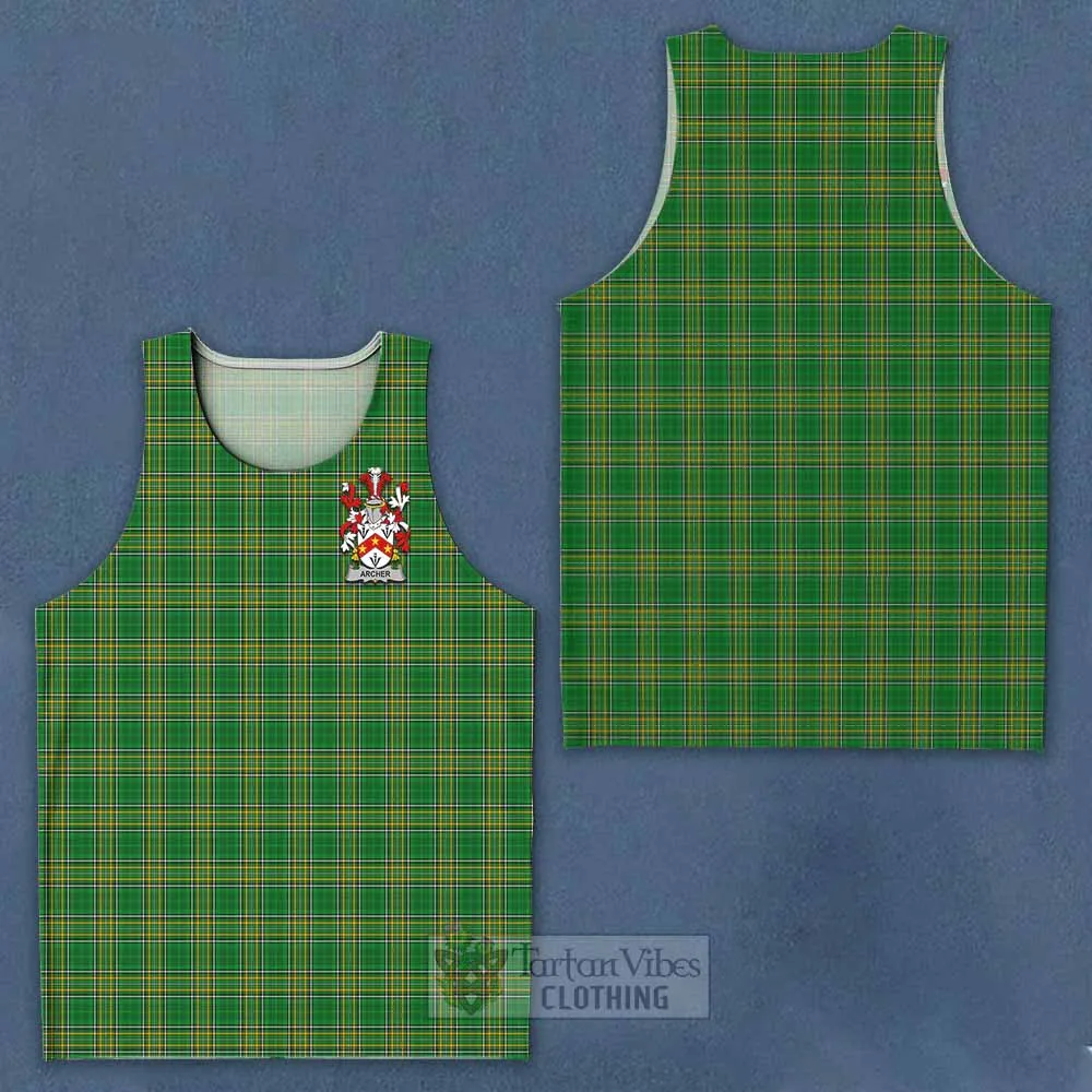 Archer Irish Clan Tartan Men's Tank Top with Coat of Arms