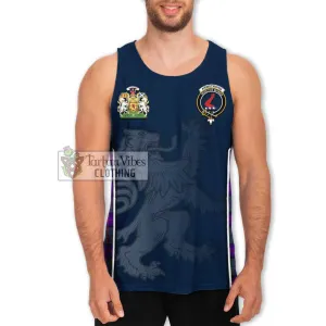 Armstrong Modern Tartan Men's Tank Top with Family Crest and Lion Rampant Vibes Sport Style