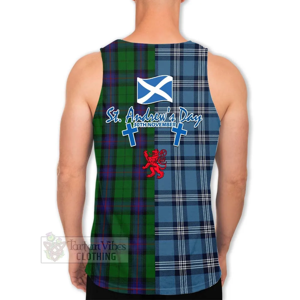 Armstrong Tartan Men's Tank Top Happy St. Andrew's Day Half Tartan Style