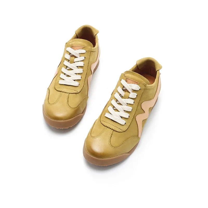 Army Trainer Nubuck Leather Low-top Sneakers for Women With M in 6 colors