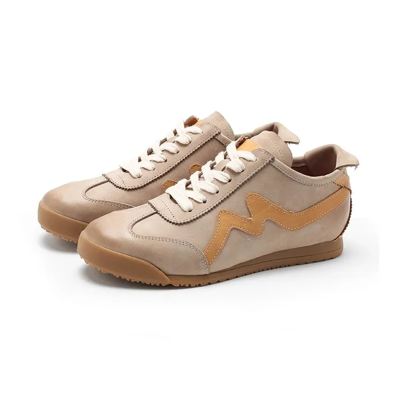 Army Trainer Nubuck Leather Low-top Sneakers for Women With M in 6 colors