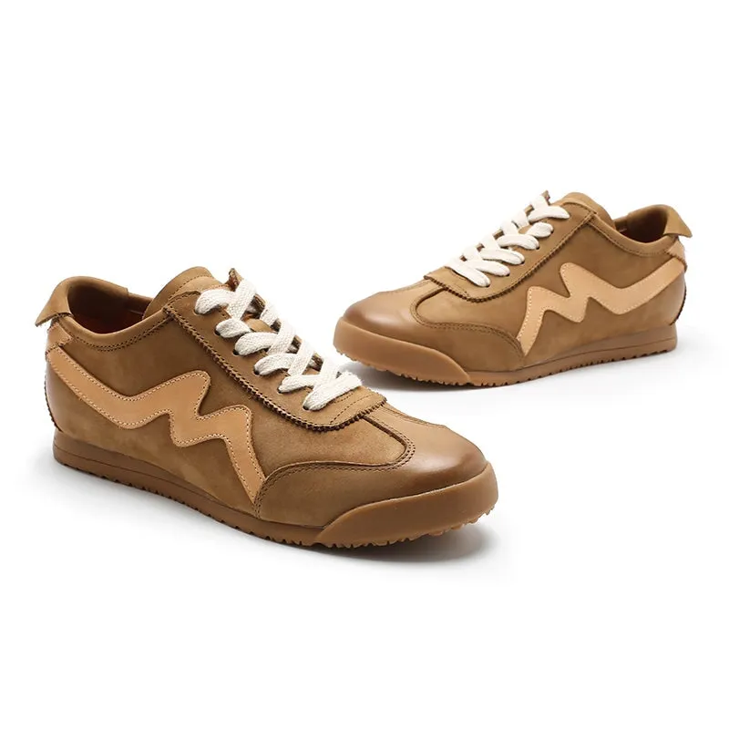 Army Trainer Nubuck Leather Low-top Sneakers for Women With M in 6 colors