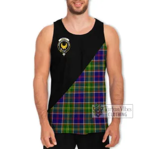 Arnott Tartan Men's Tank Top with Family Crest and Military Logo Style