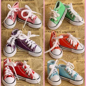 Assorted Colors 7.5cm Canvas Shoes For BJD Doll Toy,1/4 Mini Doll Shoes for 16 Inch Sharon doll Boots