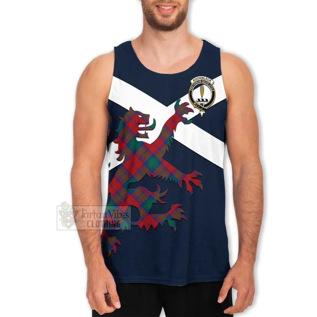 Auchinleck (Affleck) Tartan Lion Rampant Men's Tank Top  Proudly Display Your Heritage with Alba Gu Brath and Clan Name