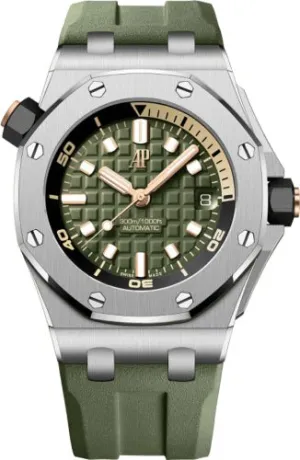 Audemars Piguet Royal Oak Offshore Diver Watch-Green Dial 42mm-15720ST.OO.A052CA.01