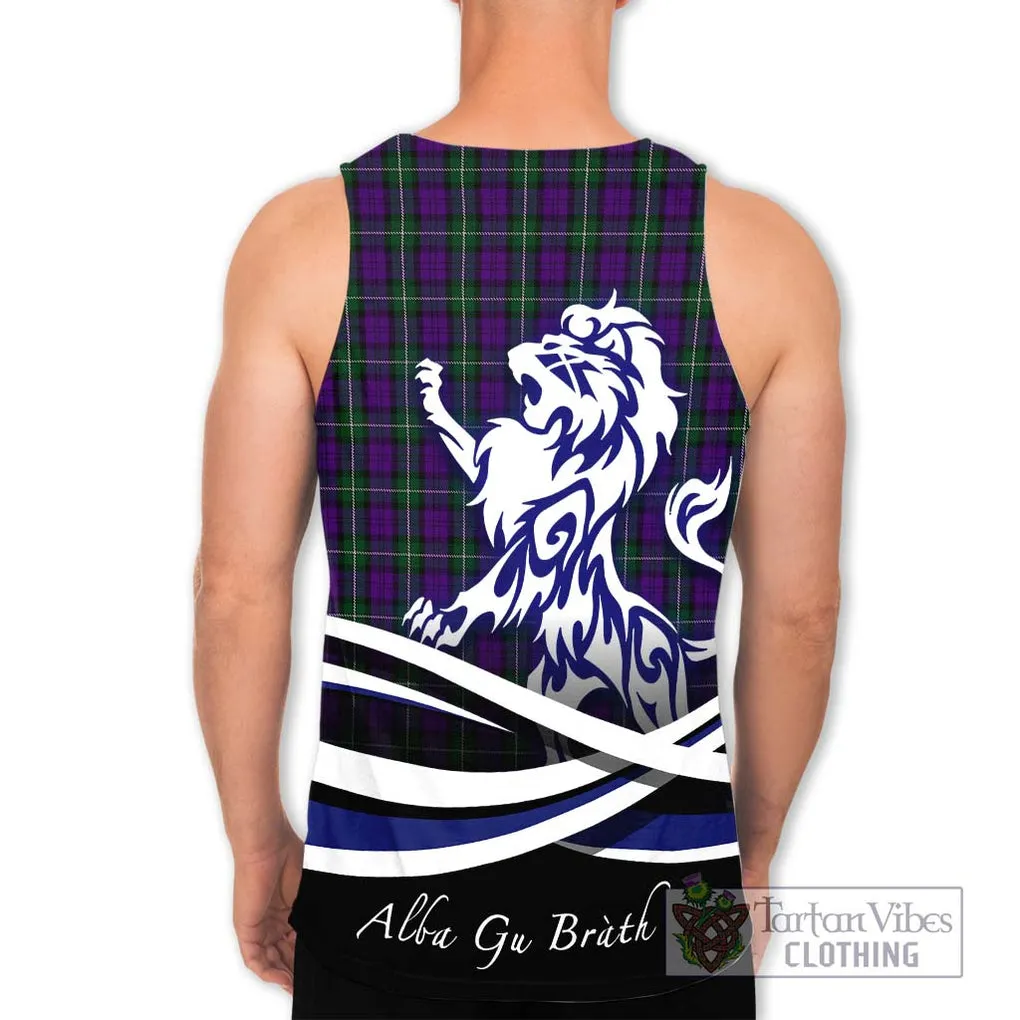 Baillie Highland Society Tartan Men's Tank Top with Alba Gu Brath Regal Lion Emblem