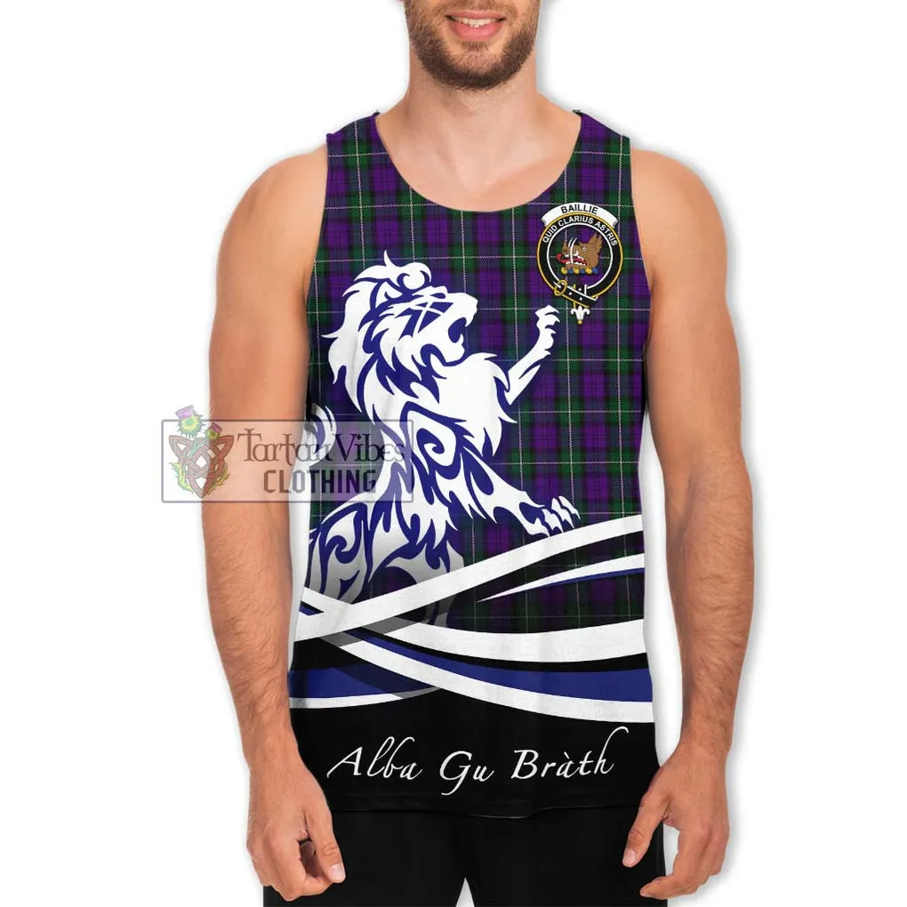 Baillie Highland Society Tartan Men's Tank Top with Alba Gu Brath Regal Lion Emblem