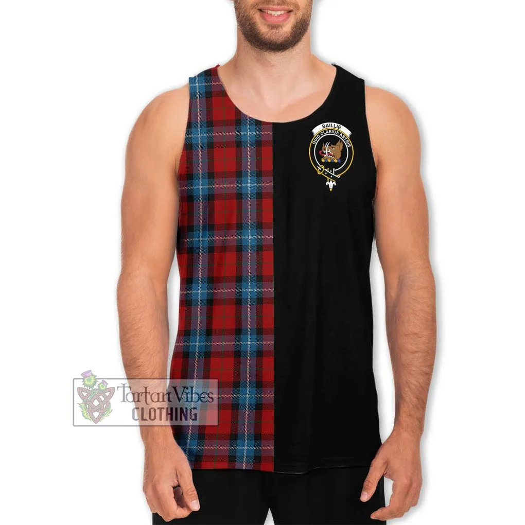 Baillie of Polkemmet Red Tartan Men's Tank Top with Family Crest and Half Of Me Style